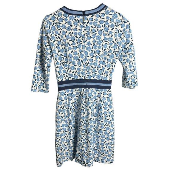 Draper James Persley Ponte Dress Blue Multi Magnolia Vines Size XS - Picture 5 of 8